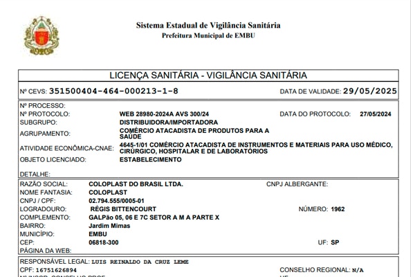 Licença Sanitária Municipal 